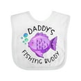thumbnail image 1 of Inktastic Daddy's Fishing Buddy with Cute Purple Fish Boys or Girls Baby Bib, 1 of 4