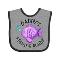 thumbnail image 1 of Inktastic Daddy's Fishing Buddy with Cute Purple Fish Boys or Girls Baby Bib, 1 of 4