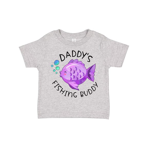 Inktastic Daddy's Fishing Buddy with Cute Purple Fish Boys or Girls Toddler T-Shirt