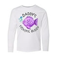 thumbnail image 1 of Inktastic Daddy's Fishing Buddy with Cute Purple Fish Long Sleeve Youth T-Shirt, 1 of 5