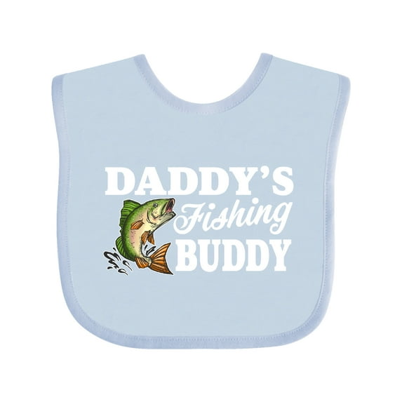 Inktastic Daddy's Fishing Buddy with White Text Boys Baby Bib
