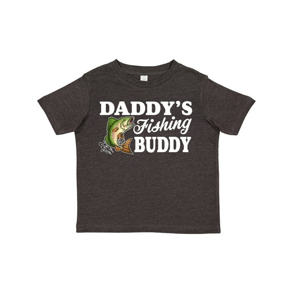 Inktastic Daddy's Fishing Buddy with White Text Boys Toddler T-Shirt