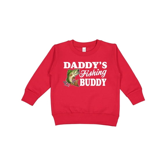 Inktastic Daddy's Fishing Buddy with White Text Toddler Sweatshirt