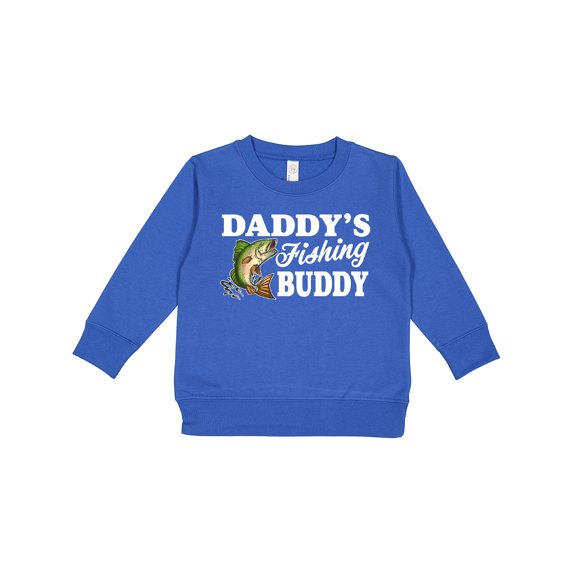 Inktastic Daddy's Fishing Buddy with White Text Toddler Sweatshirt
