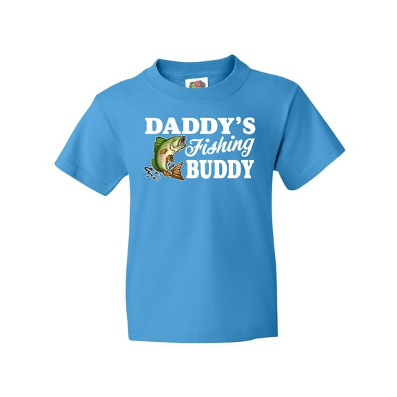 Inktastic Daddy's Fishing Buddy with White Text Youth T-Shirt