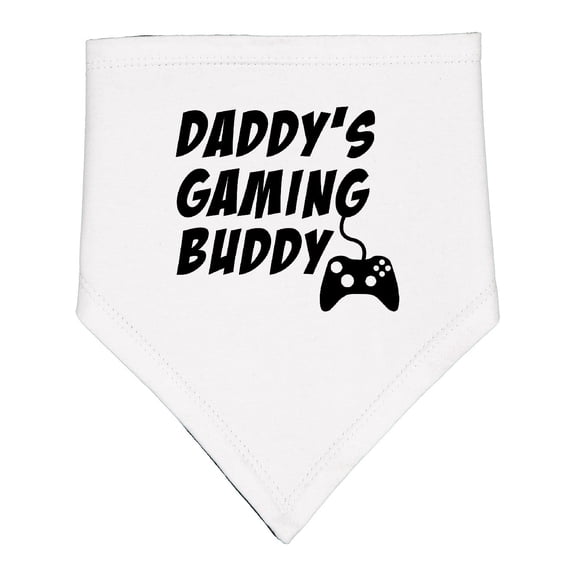 Inktastic Daddy's Gaming Buddy with Controller Baby Bandana Bib