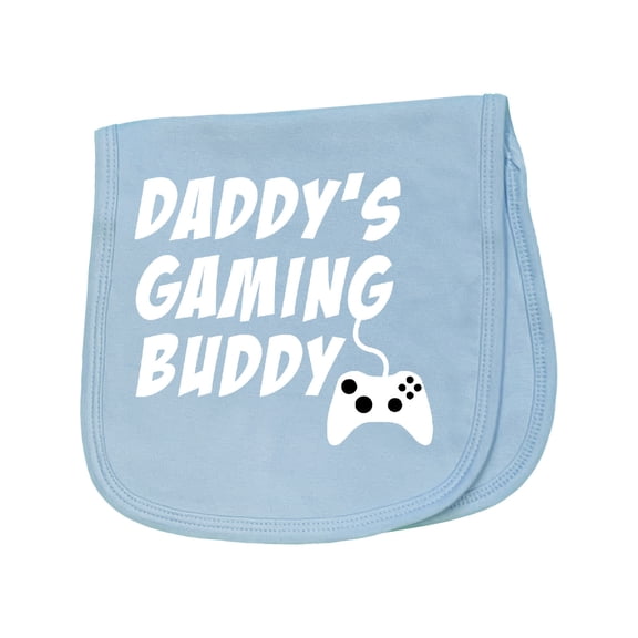 Inktastic Daddy's Gaming Buddy with Controller Baby Burp Cloth
