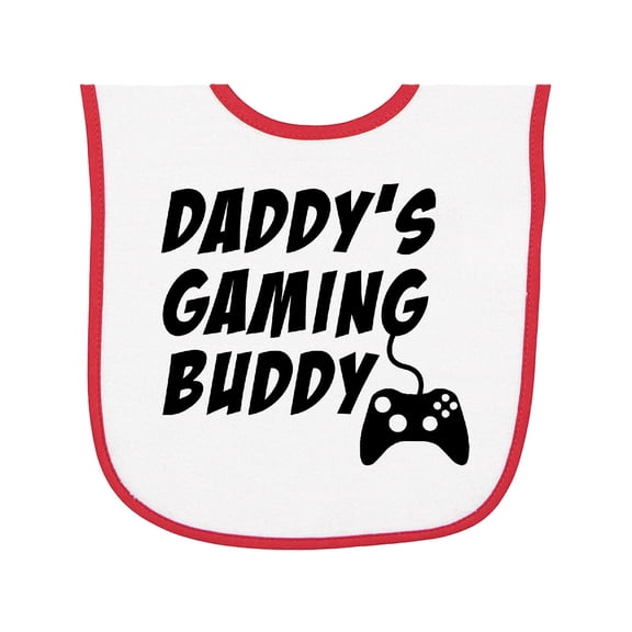 Inktastic Daddy's Gaming Buddy with Controller Baby Terry Cloth Bib