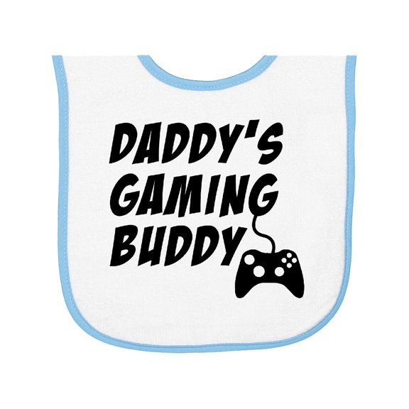 Inktastic Daddy's Gaming Buddy with Controller Baby Terry Cloth Bib