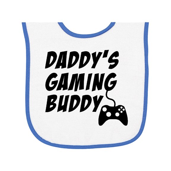 Inktastic Daddy's Gaming Buddy with Controller Baby Terry Cloth Bib