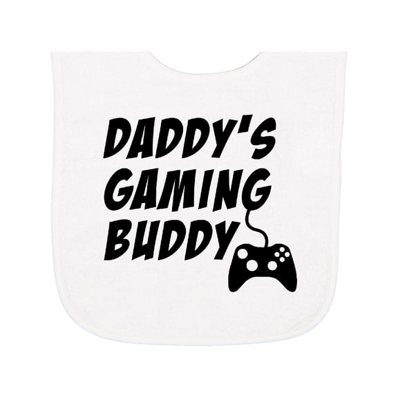 Inktastic Daddy's Gaming Buddy with Controller Baby Terry Cloth Bib
