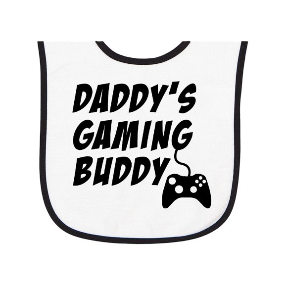 Inktastic Daddy's Gaming Buddy with Controller Baby Terry Cloth Bib