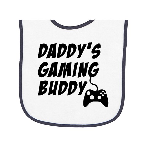 Inktastic Daddy's Gaming Buddy with Controller Baby Terry Cloth Bib