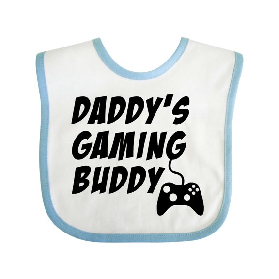 Inktastic Daddy's Gaming Buddy with Controller Boys or Girls Baby Bib