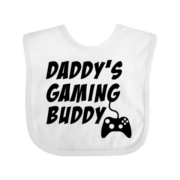 Inktastic Daddy's Gaming Buddy with Controller Boys or Girls Baby Bib