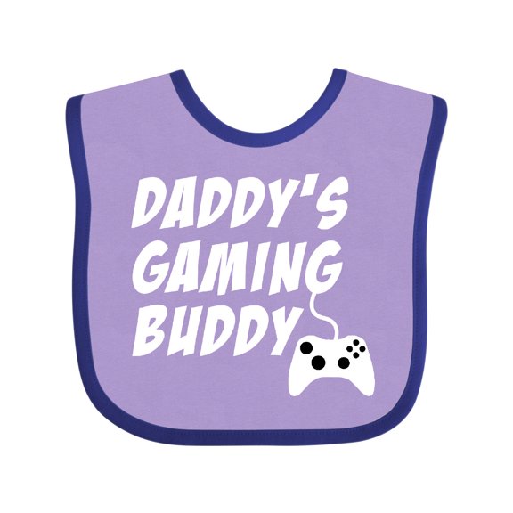 Inktastic Daddy's Gaming Buddy with Controller Boys or Girls Baby Bib