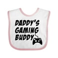 thumbnail image 1 of Inktastic Daddy's Gaming Buddy with Controller Boys or Girls Baby Bib, 1 of 4