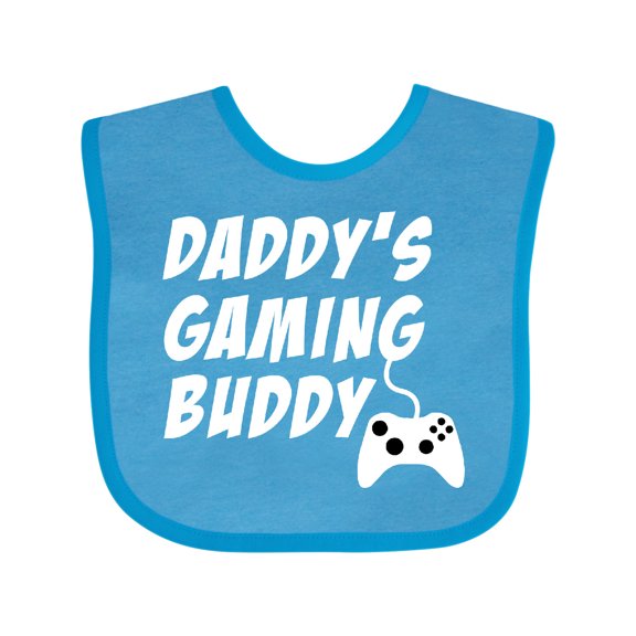 Inktastic Daddy's Gaming Buddy with Controller Boys or Girls Baby Bib