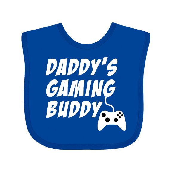 Inktastic Daddy's Gaming Buddy with Controller Boys or Girls Baby Bib