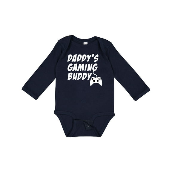 Inktastic Daddy's Gaming Buddy with Controller Boys or Girls Long Sleeve Baby Bodysuit