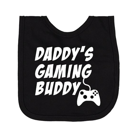 Inktastic Daddy's Gaming Buddy with Controller Newborn Bib