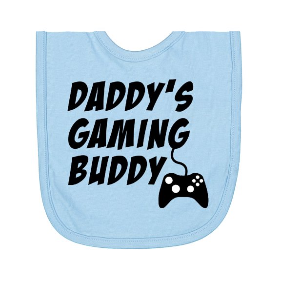 Inktastic Daddy's Gaming Buddy with Controller Newborn Bib