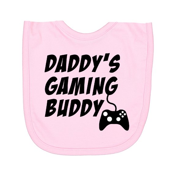 Inktastic Daddy's Gaming Buddy with Controller Newborn Bib