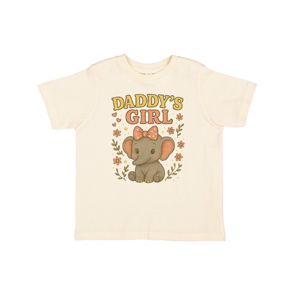 Inktastic Daddy's Girl Cute Elephant Floral Graphic Boys or Girls Toddler T-Shirt