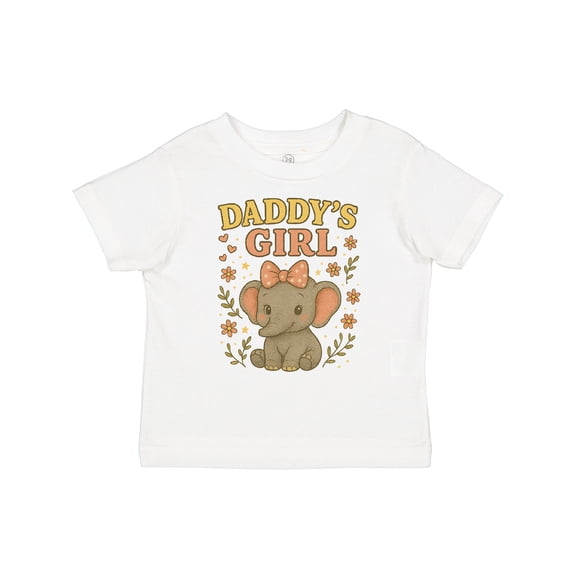 Inktastic Daddy's Girl Cute Elephant Floral Graphic Boys or Girls Toddler T-Shirt