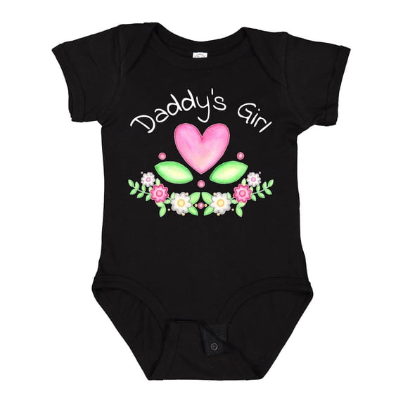 Inktastic Daddy's Girl- Heart Flowers Girls Baby Bodysuit