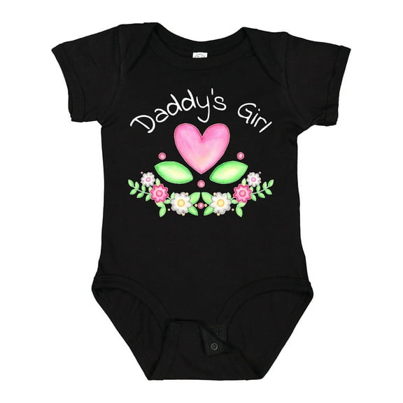 Inktastic Daddy's Girl- Heart Flowers Girls Baby Bodysuit
