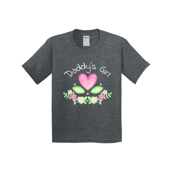 Inktastic Daddy's Girl Heart Flowers Youth T-Shirt