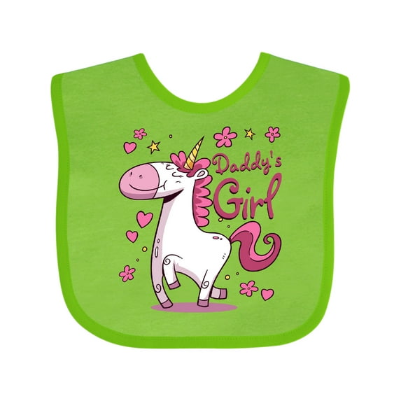 Inktastic Daddy's Girl Unicorn Girls Baby Bib