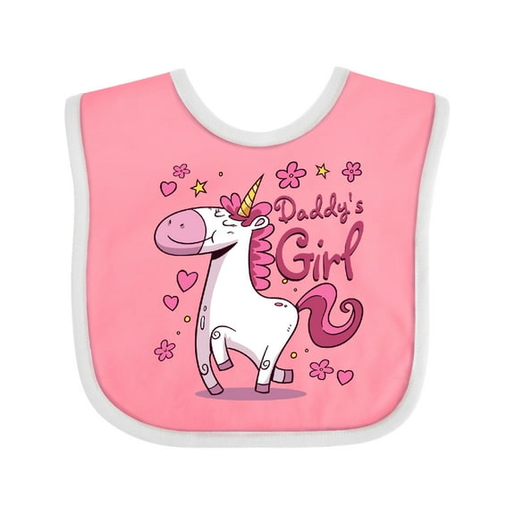 Inktastic Daddy's Girl Unicorn Girls Baby Bib