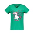 thumbnail image 1 of Inktastic Daddy's Girl Unicorn Women's V-Neck T-Shirt, 1 of 5