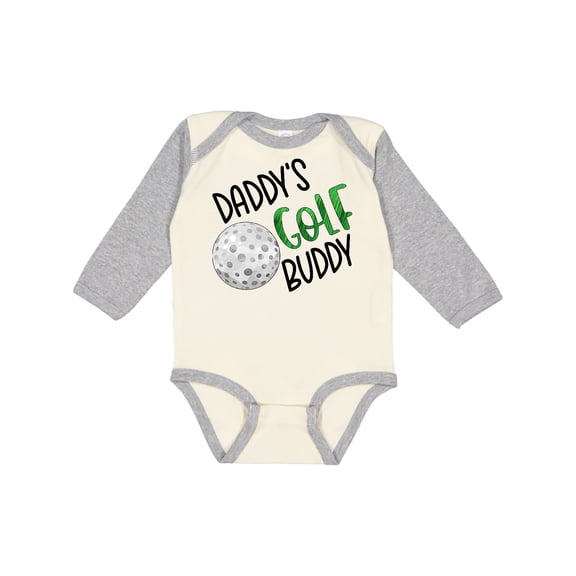 Inktastic Daddy's Golf Buddy with Golf Ball Boys or Girls Long Sleeve Baby Bodysuit