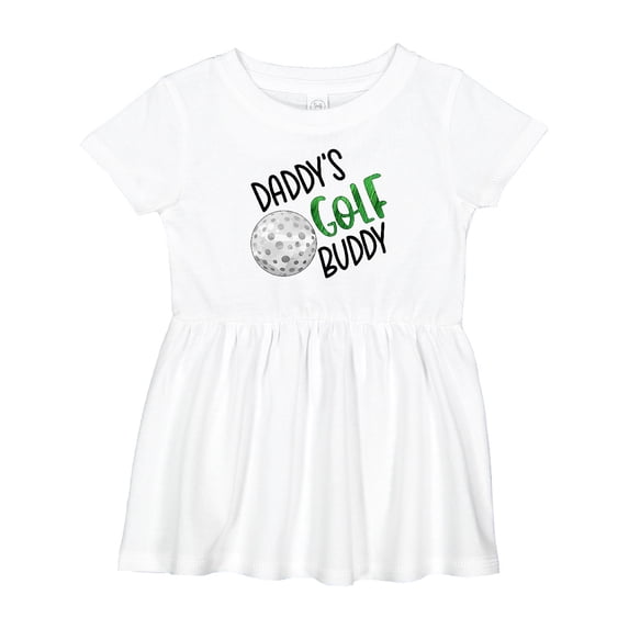 Inktastic Daddy's Golf Buddy with Golf Ball Girls Baby Dress