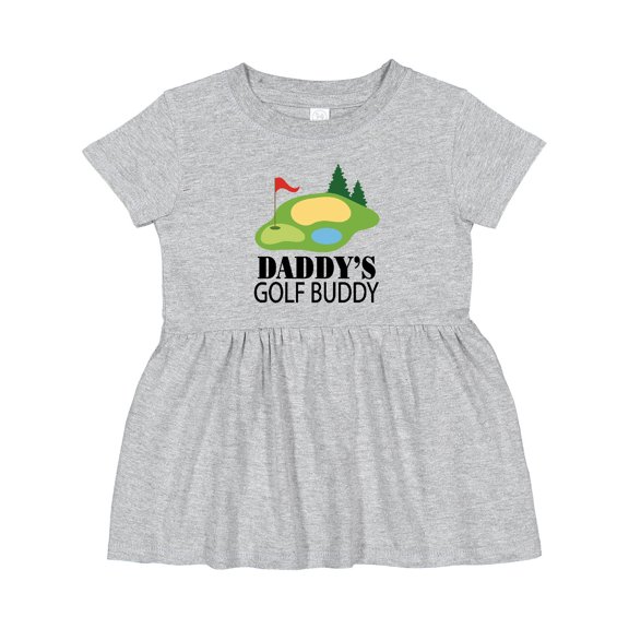 Inktastic Daddy's Golf Buddy with Putting Green Girls Baby Dress