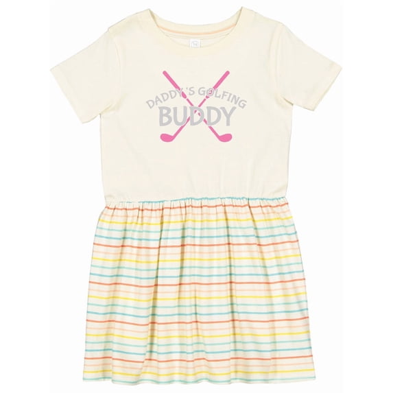 Inktastic Daddy's Golfing Buddy Girls Toddler Dress