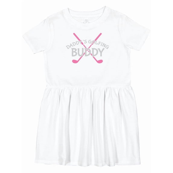 Inktastic Daddy's Golfing Buddy Girls Toddler Dress
