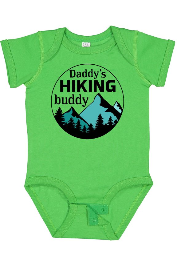 Daddy's Hiking Buddy with Mountains and Trees Boys or Girls Baby Bodysuit