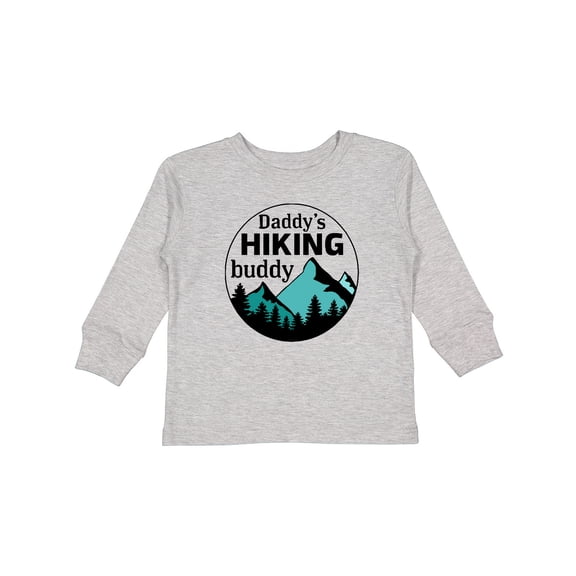 Inktastic Daddy's Hiking Buddy with Mountains and Trees Boys or Girls Long Sleeve Toddler T-Shirt