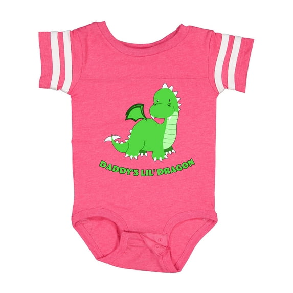 Inktastic Daddy's Lil' Dragon Cute Green Dragon Boys or Girls Baby Bodysuit