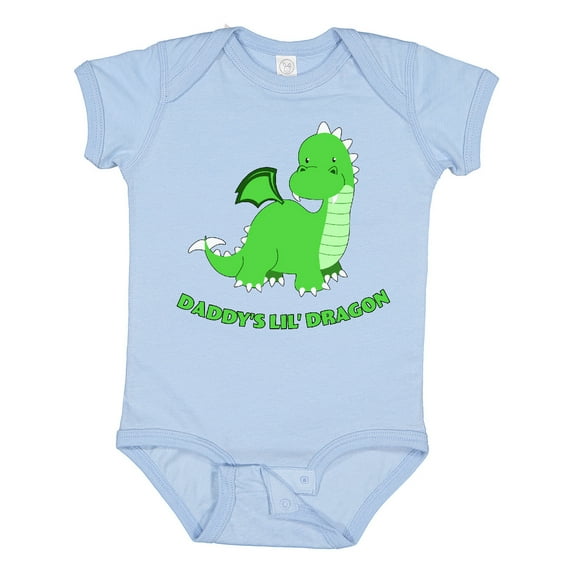Inktastic Daddy's Lil' Dragon Cute Green Dragon Boys or Girls Baby Bodysuit