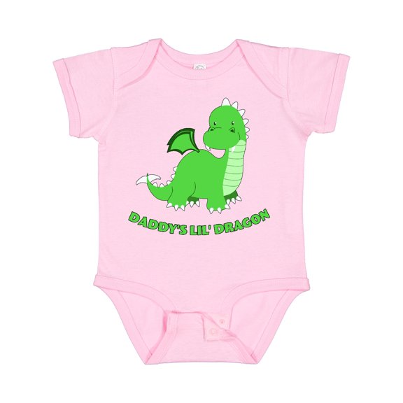Inktastic Daddy's Lil' Dragon Cute Green Dragon Boys or Girls Baby Bodysuit