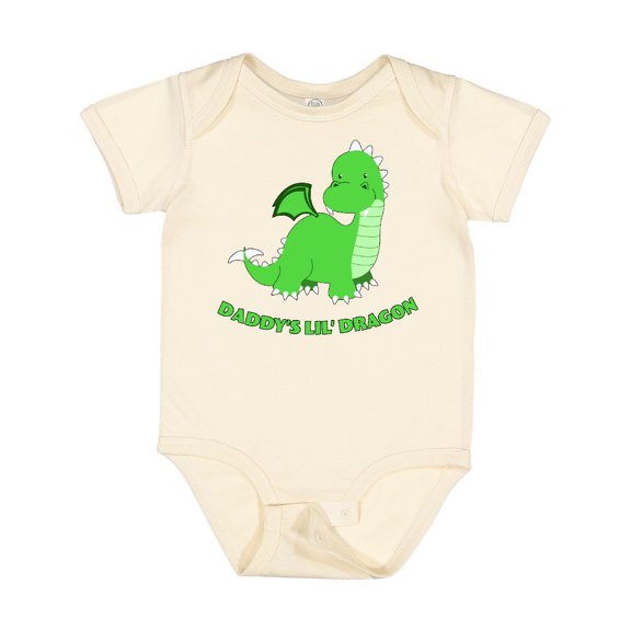 Inktastic Daddy's Lil' Dragon Cute Green Dragon Boys or Girls Baby Bodysuit