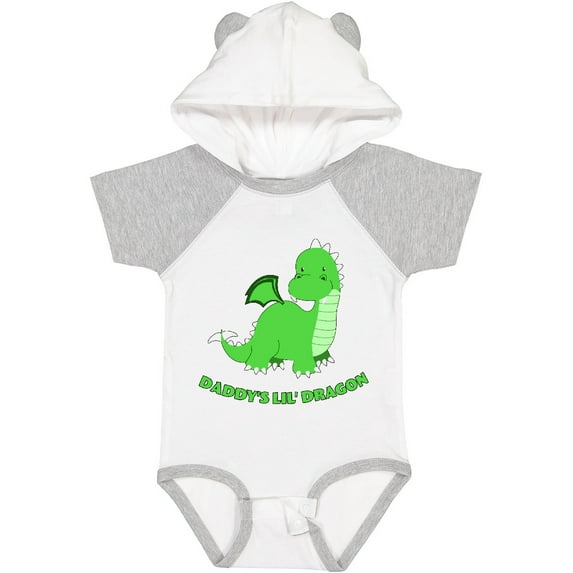 Inktastic Daddy's Lil' Dragon Cute Green Dragon Boys or Girls Baby Bodysuit