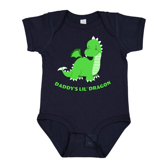 Inktastic Daddy's Lil' Dragon Cute Green Dragon Boys or Girls Baby Bodysuit