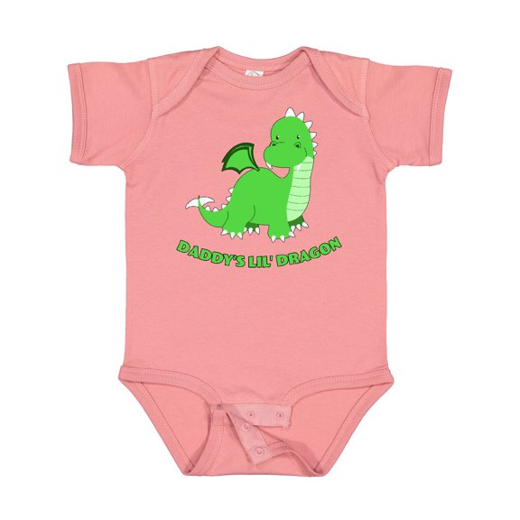 Inktastic Daddy's Lil' Dragon Cute Green Dragon Boys or Girls Baby Bodysuit