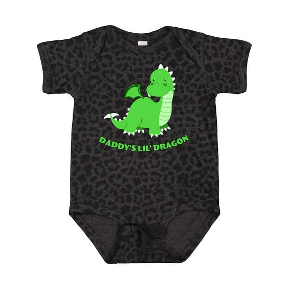 Inktastic Daddy's Lil' Dragon Cute Green Dragon Boys or Girls Baby Bodysuit